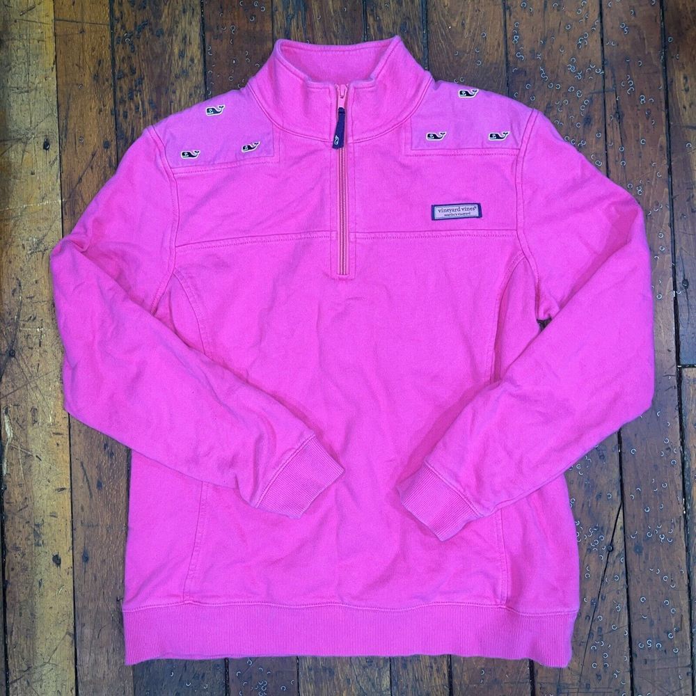 Vineyard Vines Quarter Zip Pullover Sweater Woman's Medium Pink